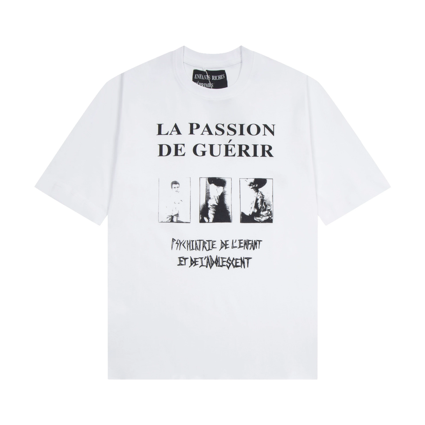 Jerrs Oversized Graphic T‑Shirt, High Street Hip‑Hop Graffiti Sketch Print Loose Short Sleeve Casual Unisex Streetwear Tee