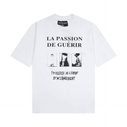 Jerrs Oversized Graphic T‑Shirt, High Street Hip‑Hop Graffiti Sketch Print Loose Short Sleeve Casual Unisex Streetwear Tee